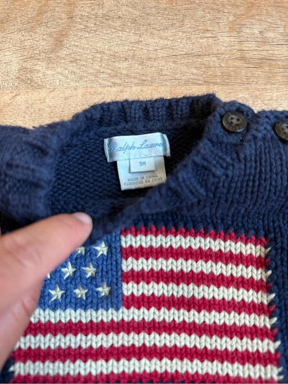 Ralph Lauren Navy Sweater with American Flag
